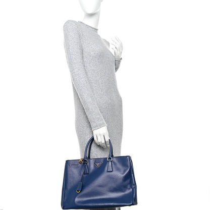 Prada Saffiano Lux Large Galleria Double Zip Tote Bluette 2 of 13