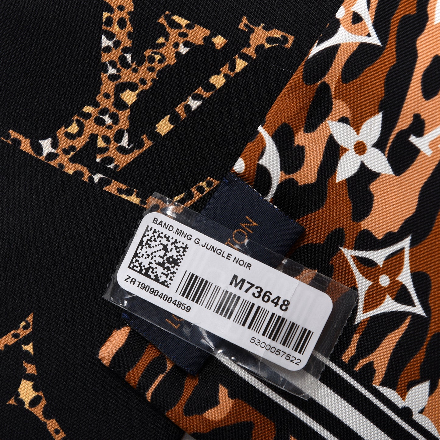 Silk Monogram Giant Jungle Bandeau Black