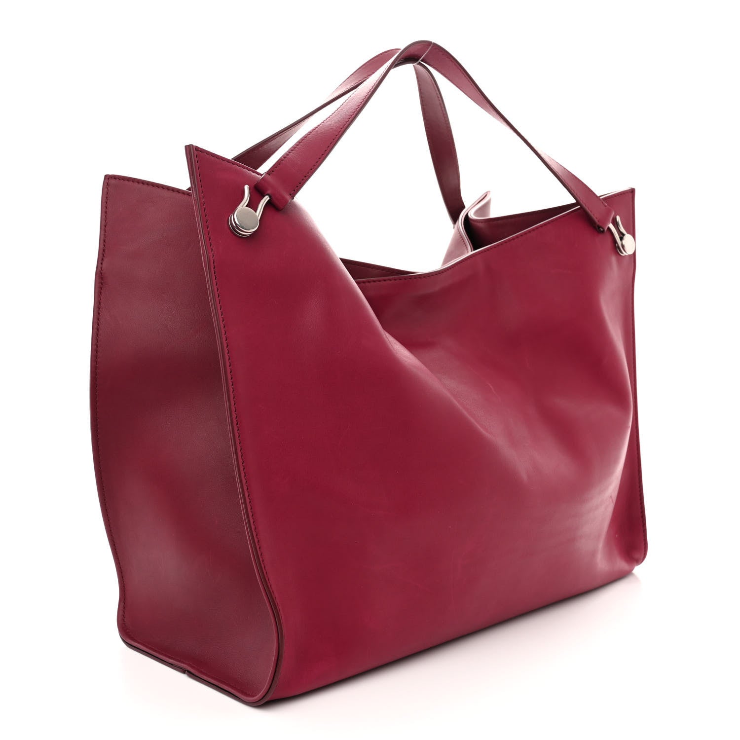 The Row Polished Saddle Calfskin Alexia Bag Amaranto 4 of 16