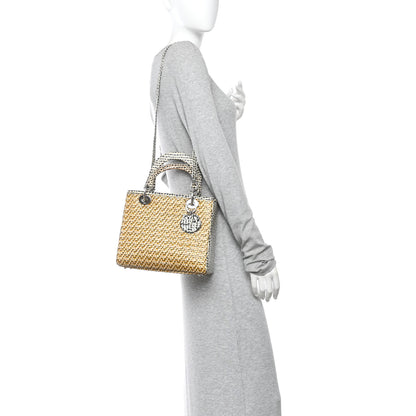 Christian Dior Snakeskin Wicker Medium Lady Dior Beige Multicolor 2 of 10
