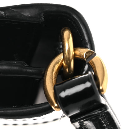 Saint Laurent Nappa Patent Calfskin Two-Toned Monogram Pouch Alabastro Black 8 of 8