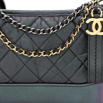 Chanel Iridescent Aged Calfskin Quilted Small Gabrielle Hobo Black 8 of 11