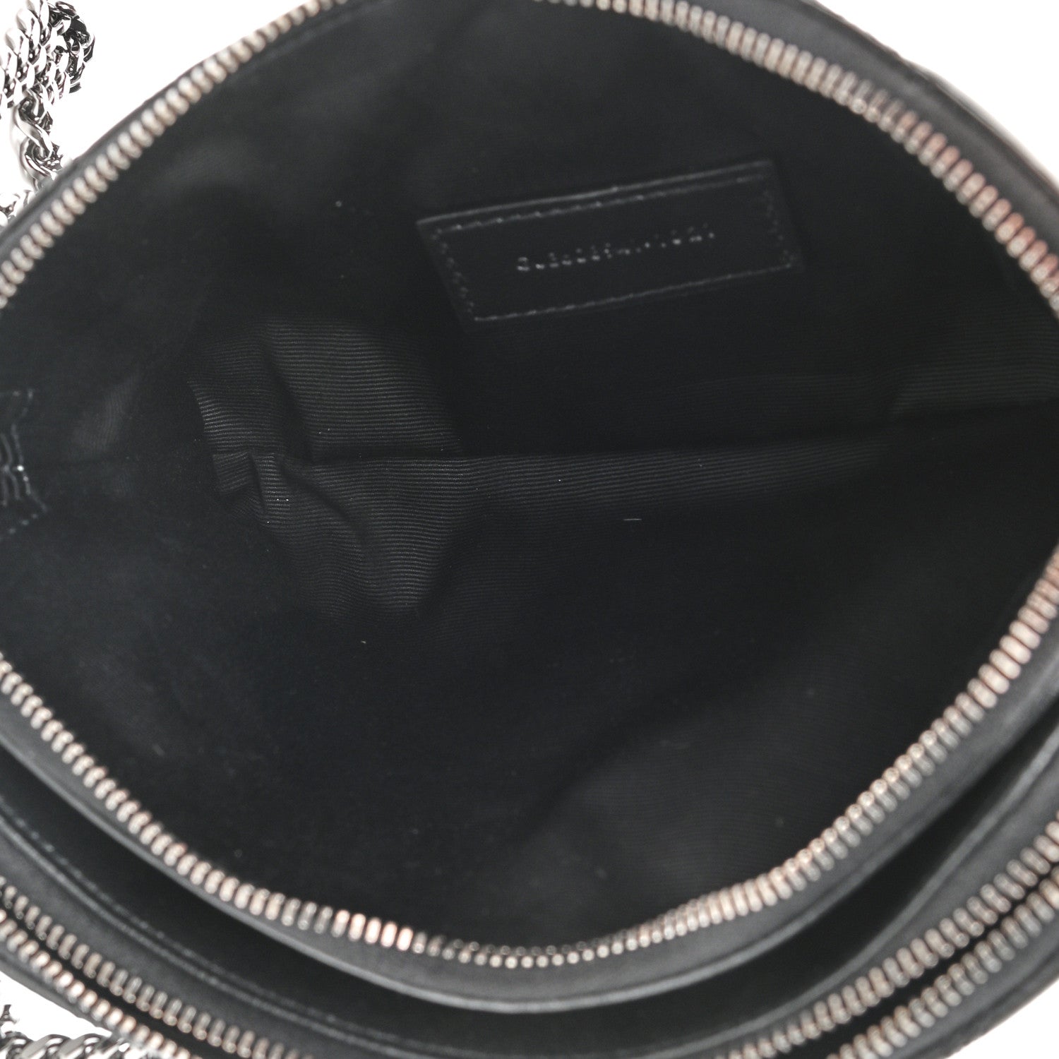 Saint Laurent Grained Lambskin Quilted Mini Becky Double Zip Bag Black 5 of 9