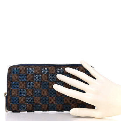 Louis Vuitton Damier Paillettes Zippy Wallet Blue 2 of 13