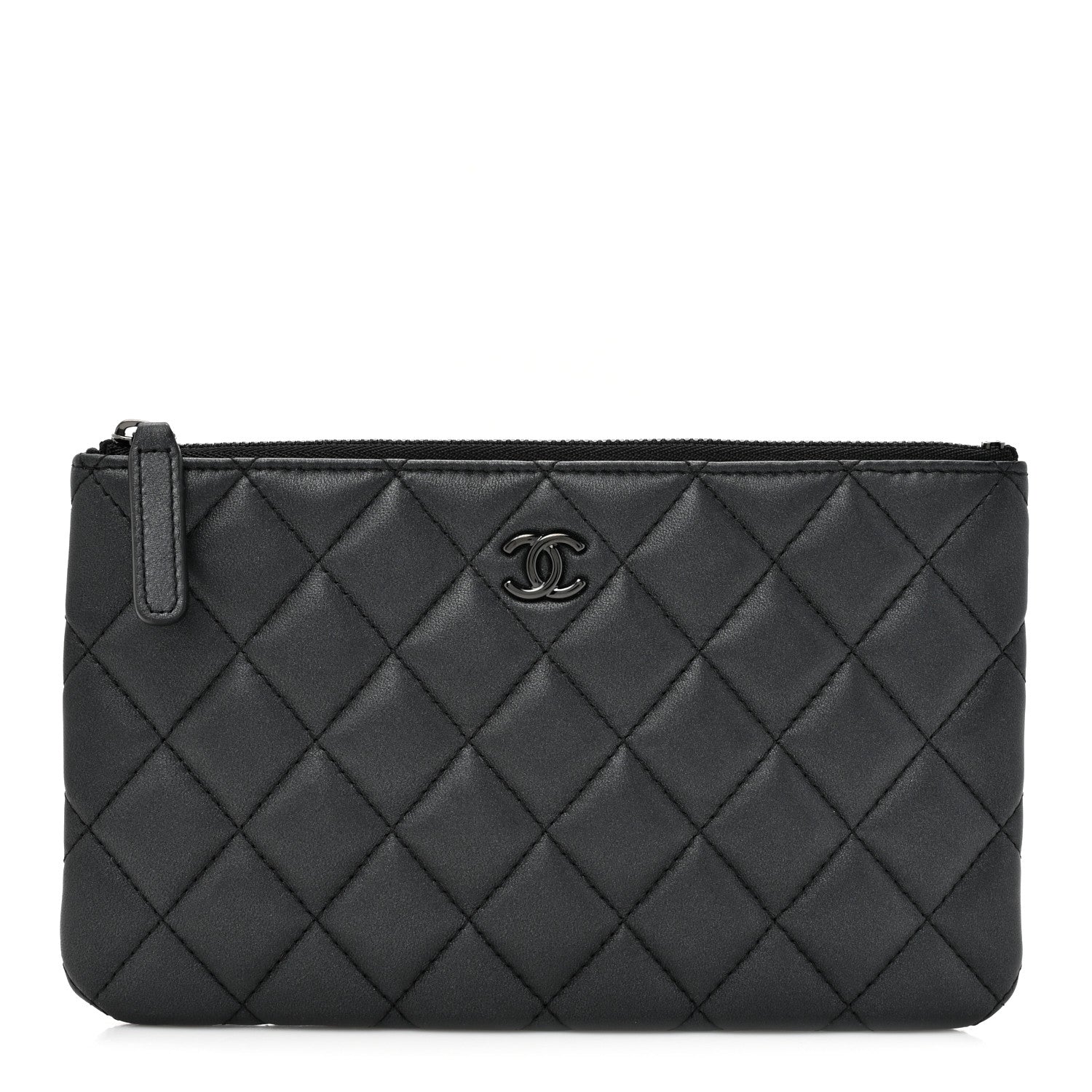 Chanel Pearly Lambskin Quilted Cosmetic Case So Black 1 of 7