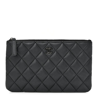 Chanel Pearly Lambskin Quilted Cosmetic Case So Black 1 of 7