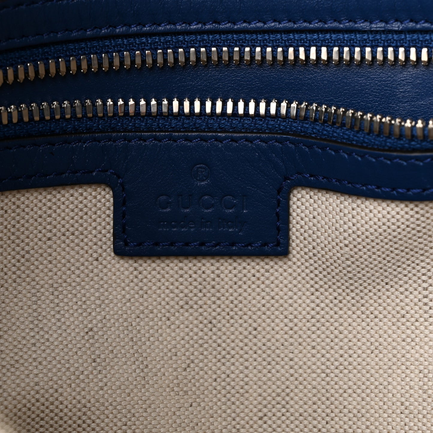 Calfskin GG Tennis Embossed Medium Wristlet Messenger Bag Intense Metal Blue