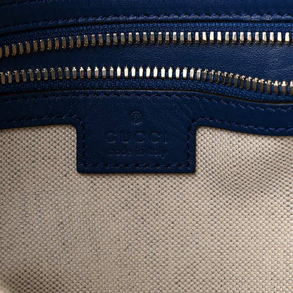 Gucci Calfskin GG Tennis Embossed Medium Wristlet Messenger Bag Intense Metal Blue 6 of 10