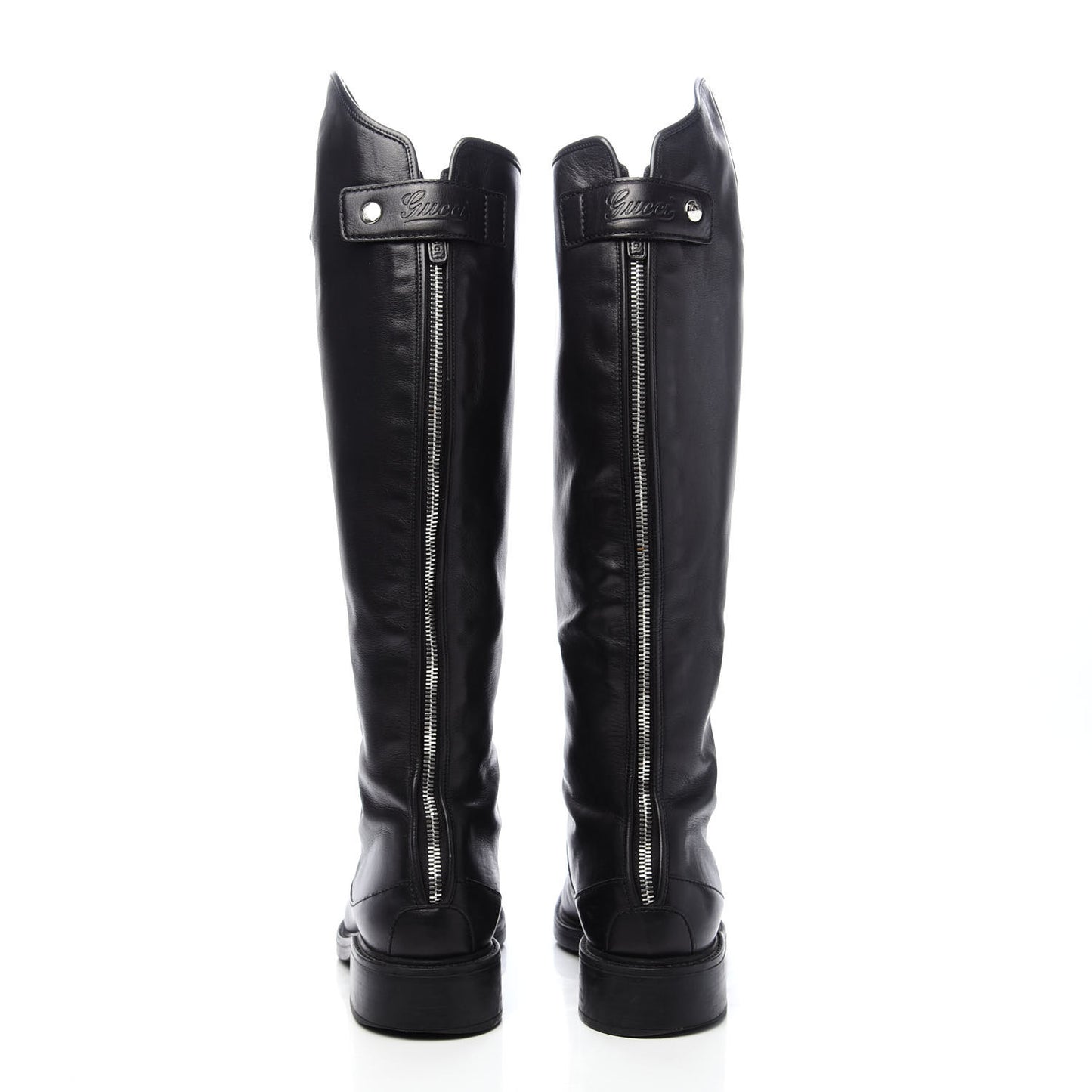 Calfskin Maud Knee High Riding Boots 38 Black