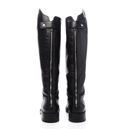 Gucci Calfskin Maud Knee High Riding Boots 38 Black 4 of 9