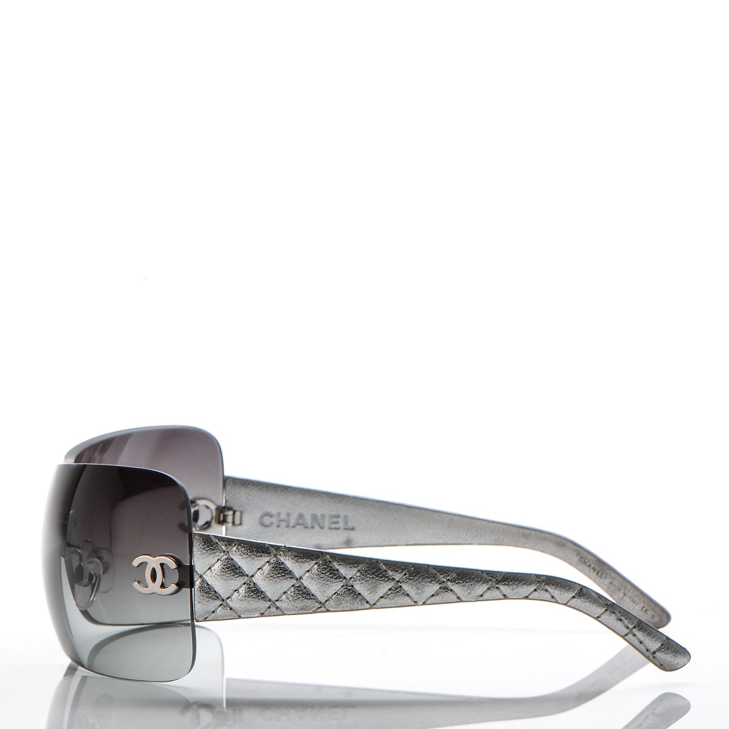 Metallic Quilted CC Sunglasses 4157-Q Silver