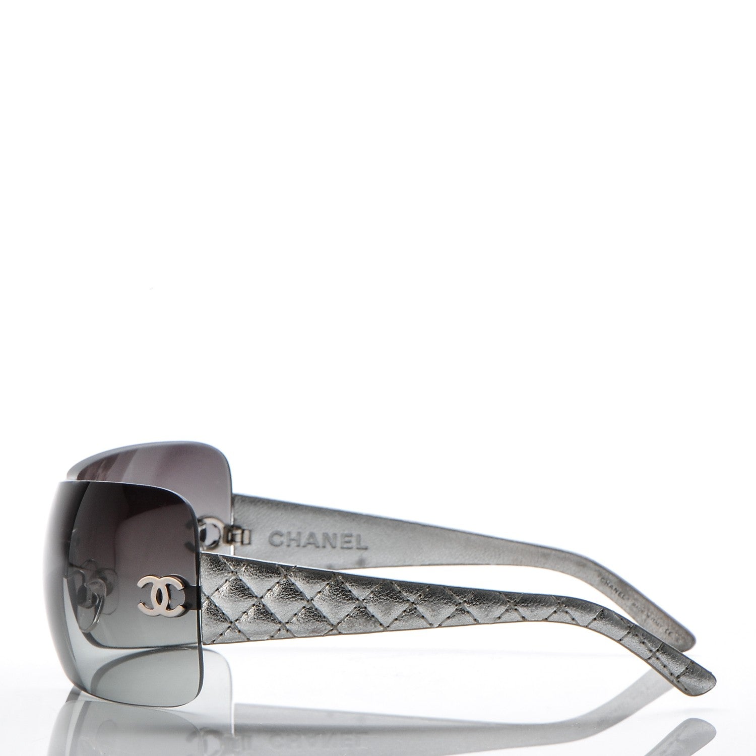 Chanel Metallic Quilted CC Sunglasses 4157-Q Silver 2 of 7