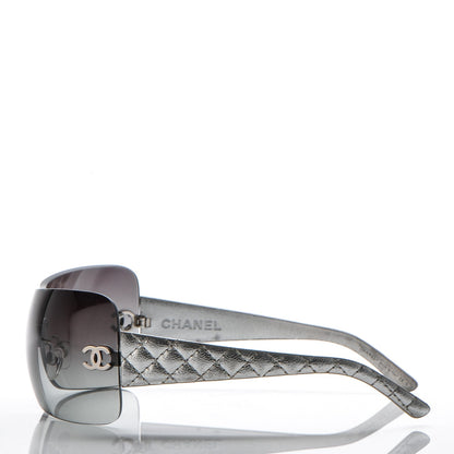 Chanel Metallic Quilted CC Sunglasses 4157-Q Silver 2 of 7