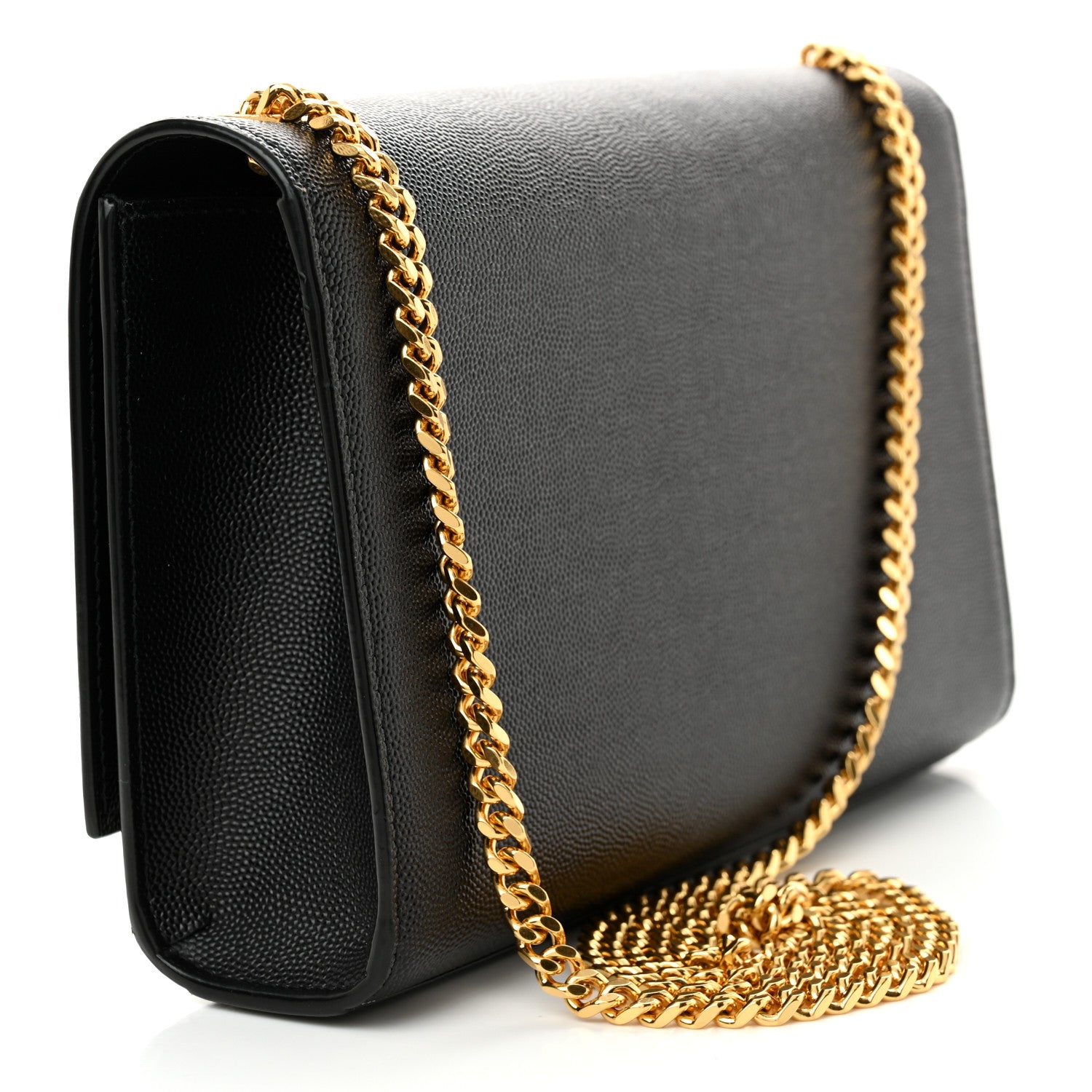 Saint Laurent Grain De Poudre Medium Classic Monogram Kate Satchel Black 3 of 12