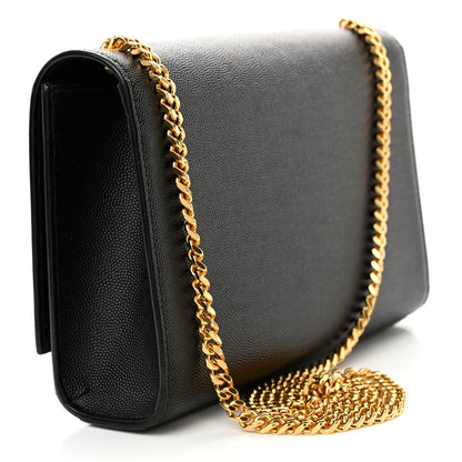 Saint Laurent Grain De Poudre Medium Classic Monogram Kate Satchel Black 3 of 12