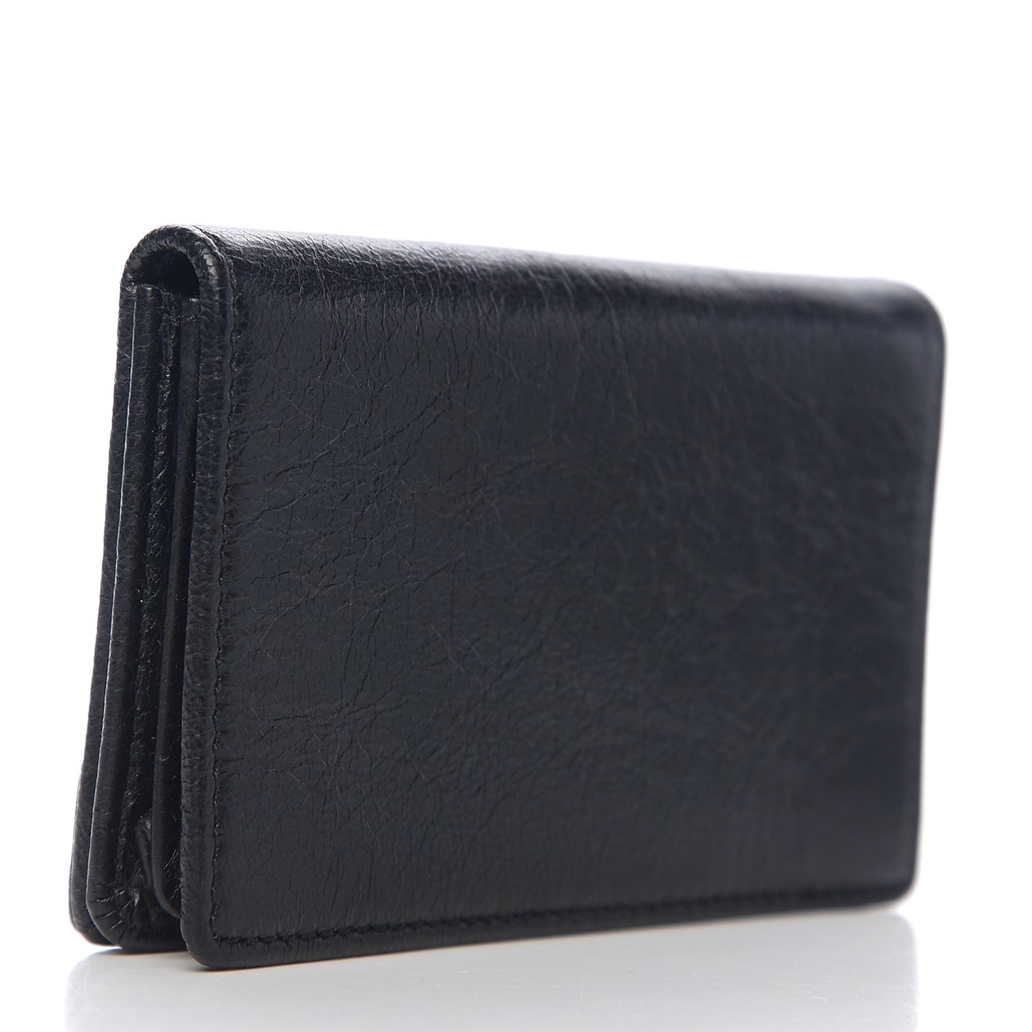 Agneau Classic Gold Hardware Card Case Black