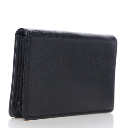 Balenciaga Agneau Classic Gold Hardware Card Case Black 2 of 7