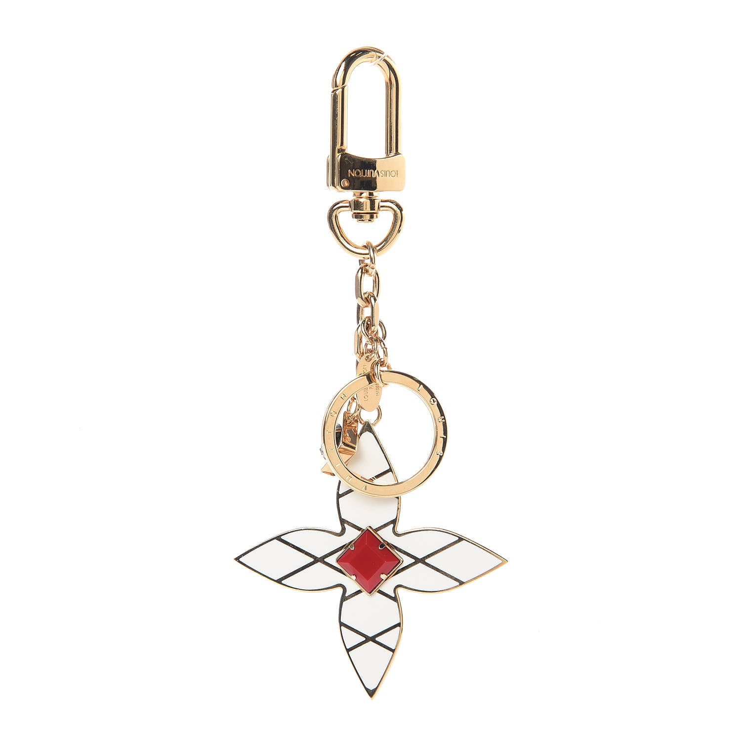 Louis Vuitton Malletage Flowers Bag Charm Key Holder 1 of 2