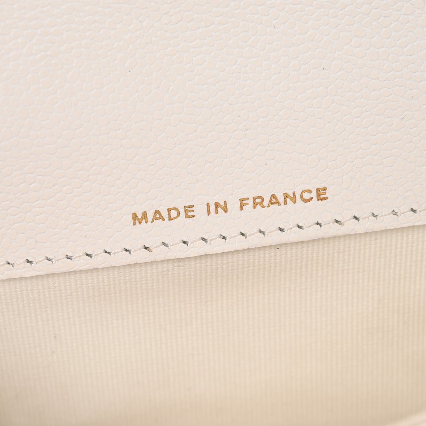 Caviar Quilted Flap Card Holder Wallet White