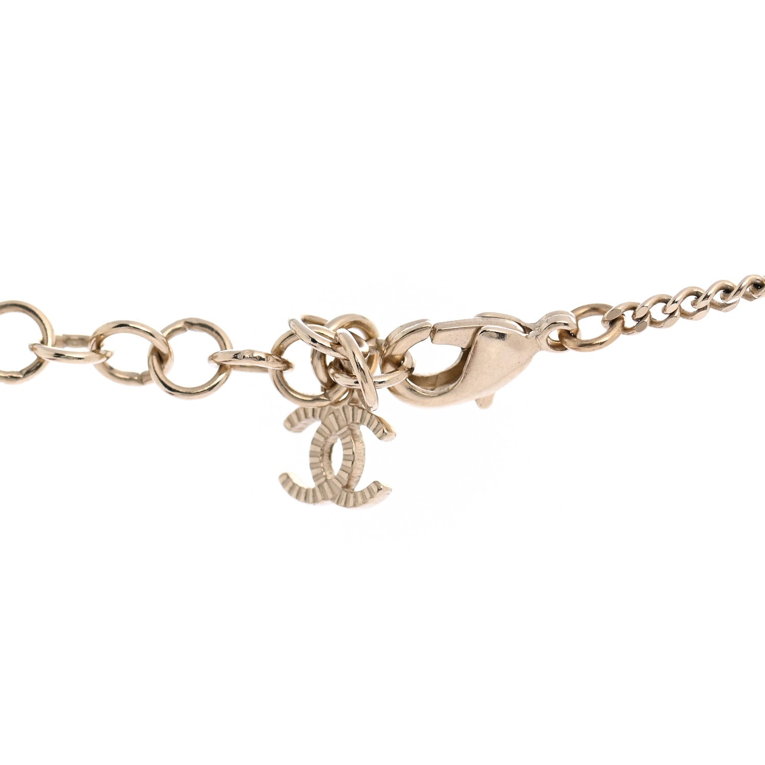 Chanel Crystal Heart Arrow Short Necklace Gold 5 of 7