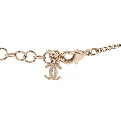 Chanel Crystal Heart Arrow Short Necklace Gold 5 of 7