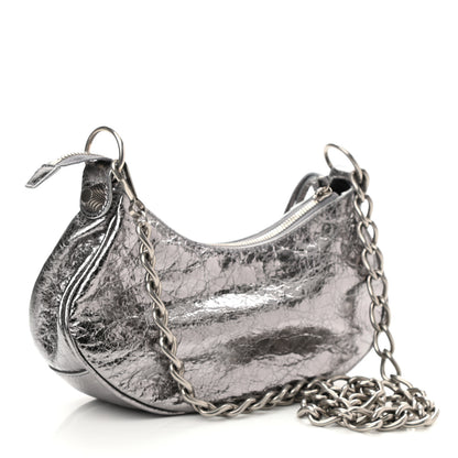 Balenciaga Metallic Agneau Arena Le Cagole Chain Shoulder Bag XS Silver 2 of 8