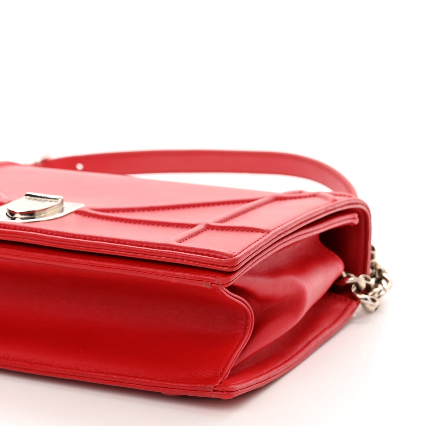 Lambskin Medium Diorama Flap Bag Red