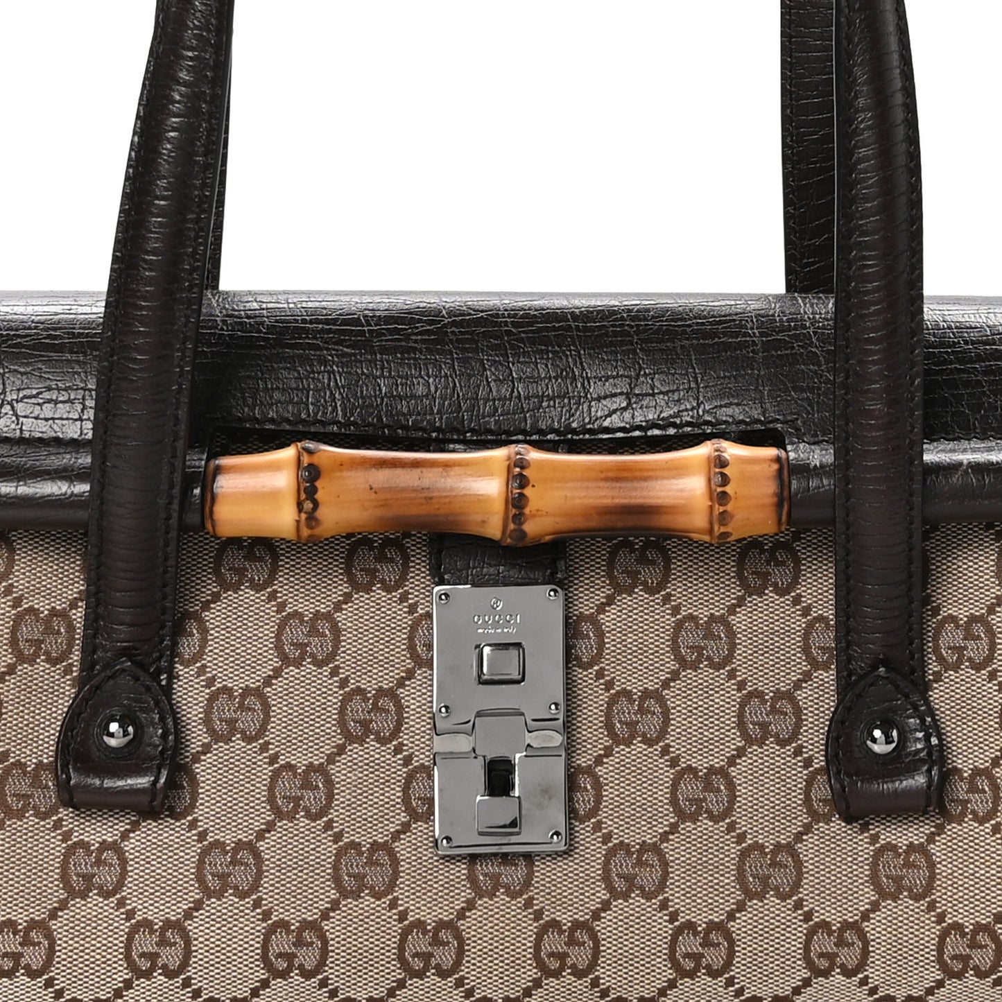 Monogram Bamboo Bullet Bag Dark Brown