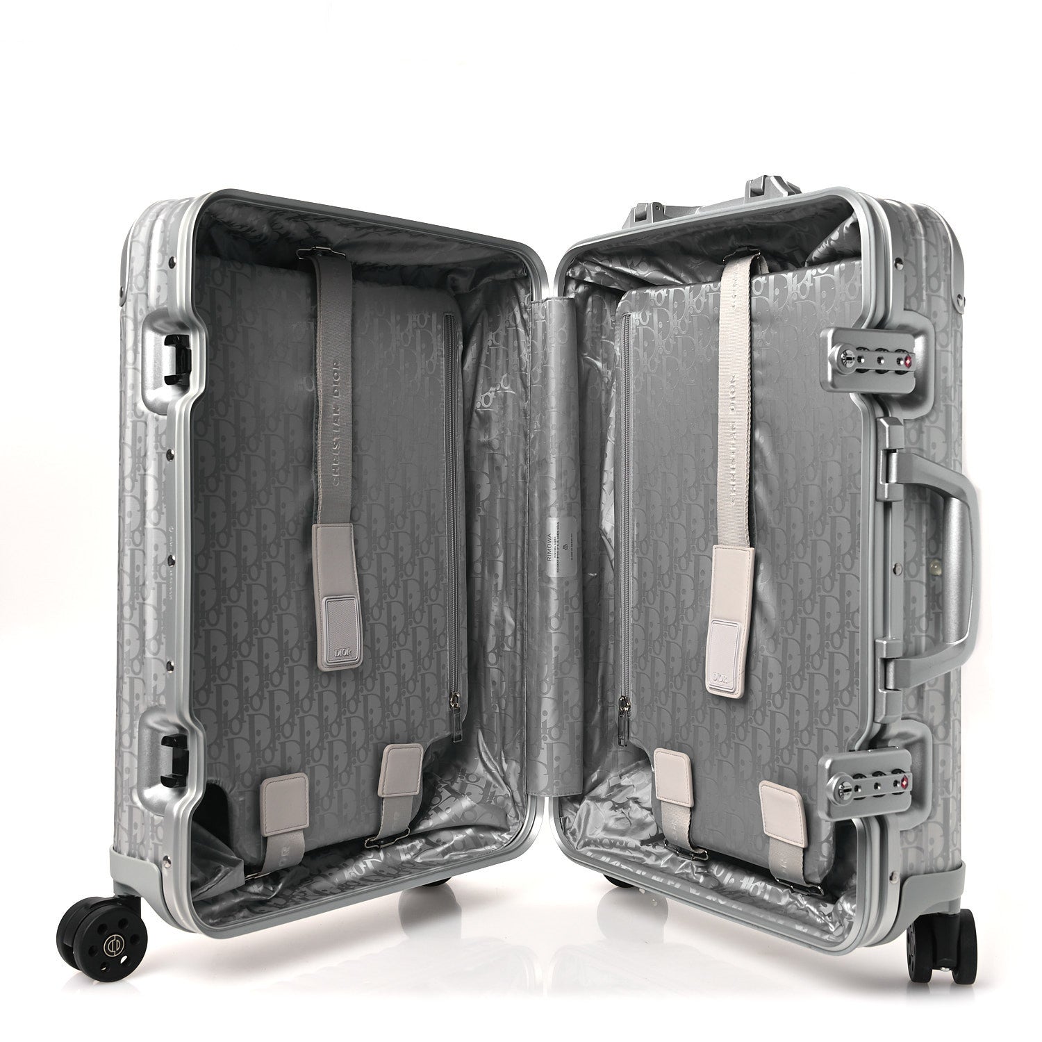 Christian Dior X RIMOWA Aluminum Gradient Cabin Luggage Silver