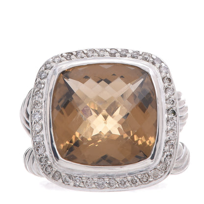 David Yurman Sterling Silver Diamond Champagne Citrine 14mm Albion Ring 52 6 1 of 10