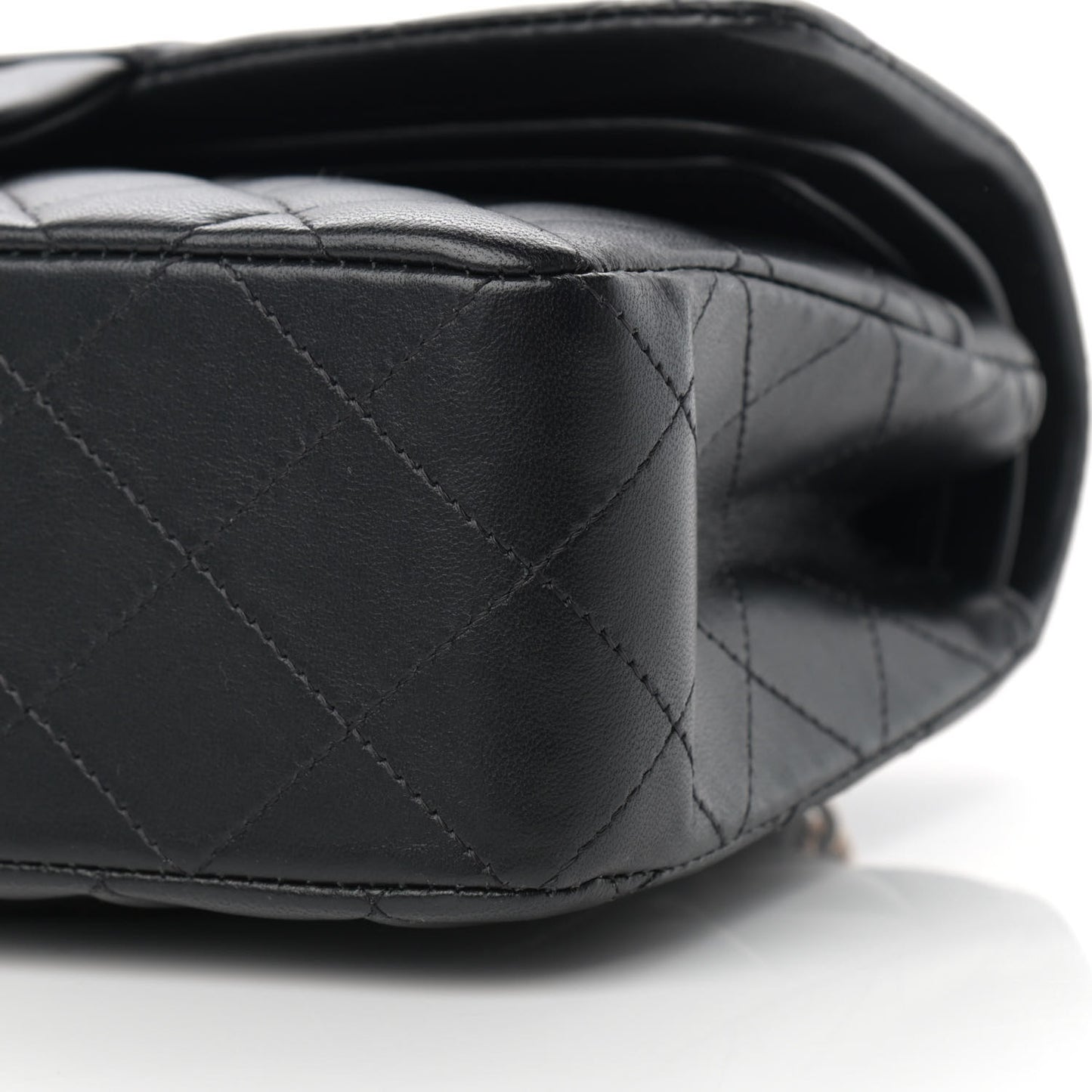 Lambskin Quilted Small Double Flap Black