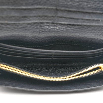 Prada Vitello Daino Continental Flap Wallet Black 5 of 8