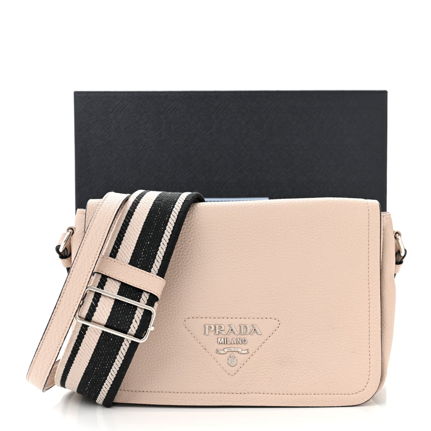 Prada Vitello Daino Soft Flap Crossbody Ninfea 12 of 12