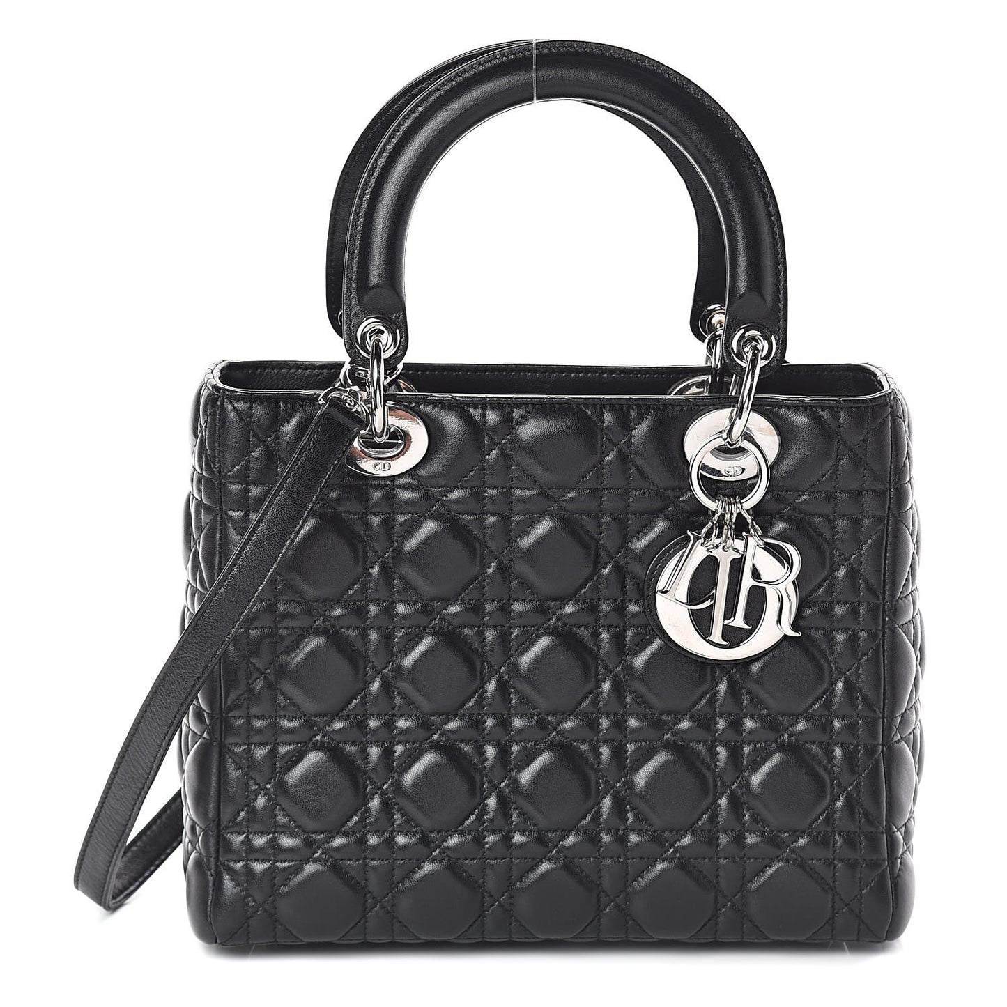 Lambskin Cannage Medium Lady Dior Black