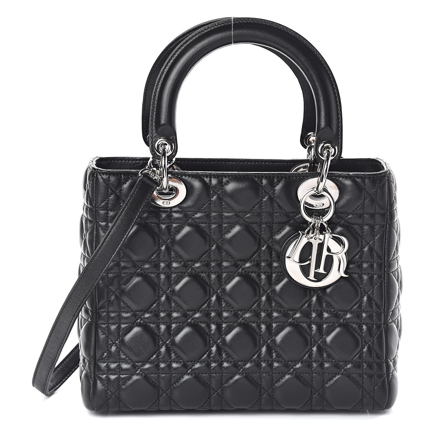 Christian Dior Lambskin Cannage Medium Lady Dior Black 1 of 8