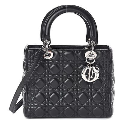 Christian Dior Lambskin Cannage Medium Lady Dior Black 1 of 8