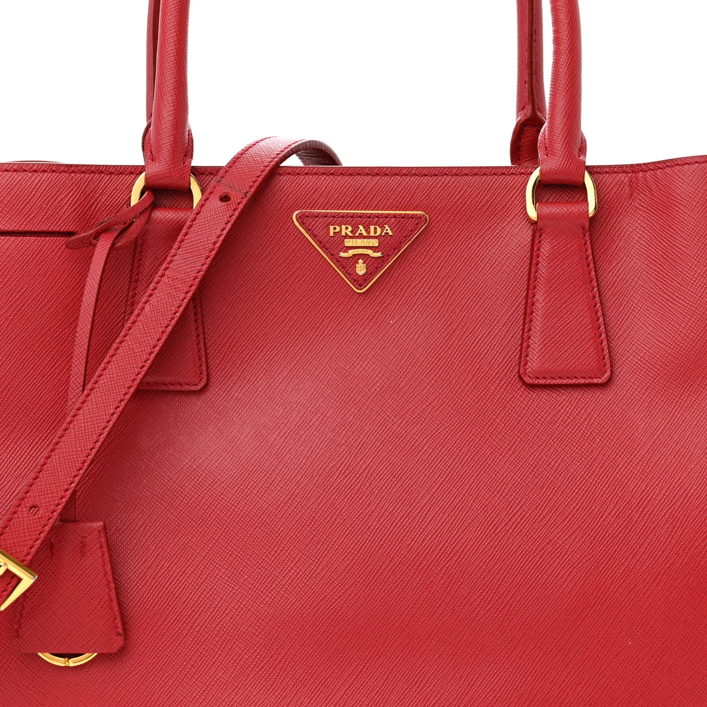 Saffiano Lux Medium Tote Fuoco