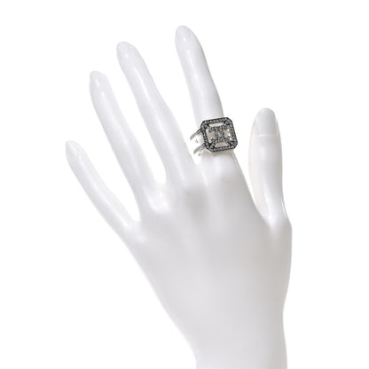 Chanel Crystal Square CC Ring 6.25 Silver 2 of 5