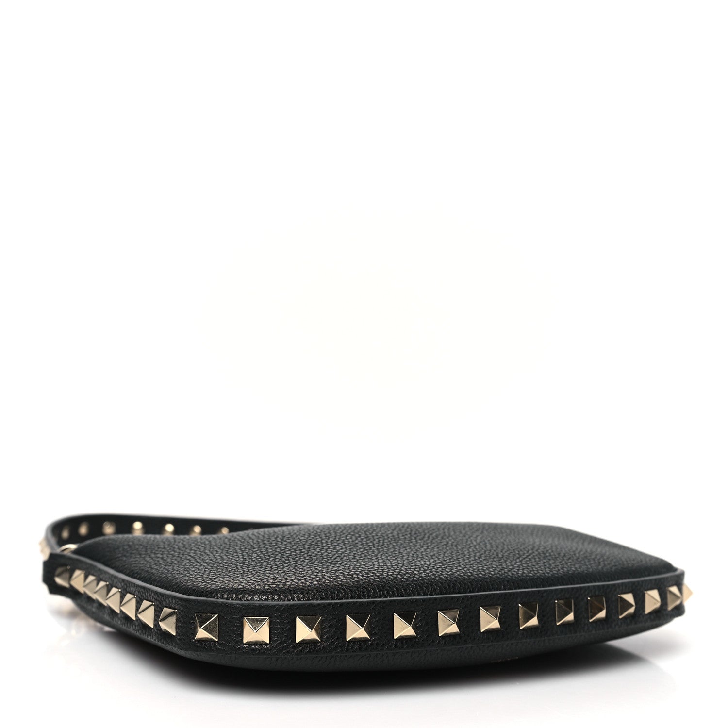 Valentino Garavani Grainy Calfskin Mini Rockstud Hobo Black 4 of 9