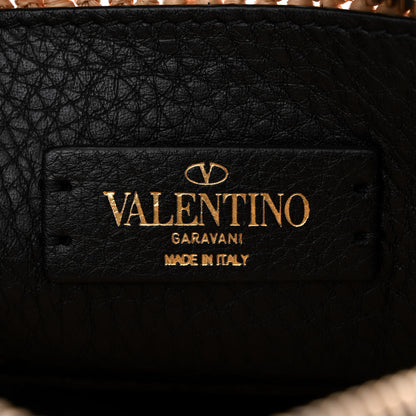 Valentino Garavani Straw Rockstud Camera Crossbody Bag Beige Black 6 of 9