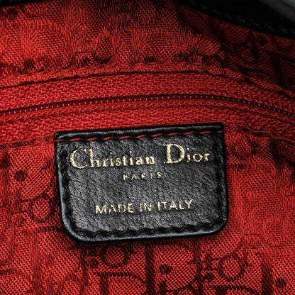 Christian Dior Lambskin Cannage Stitched Drawsting Tote Black 6 of 8