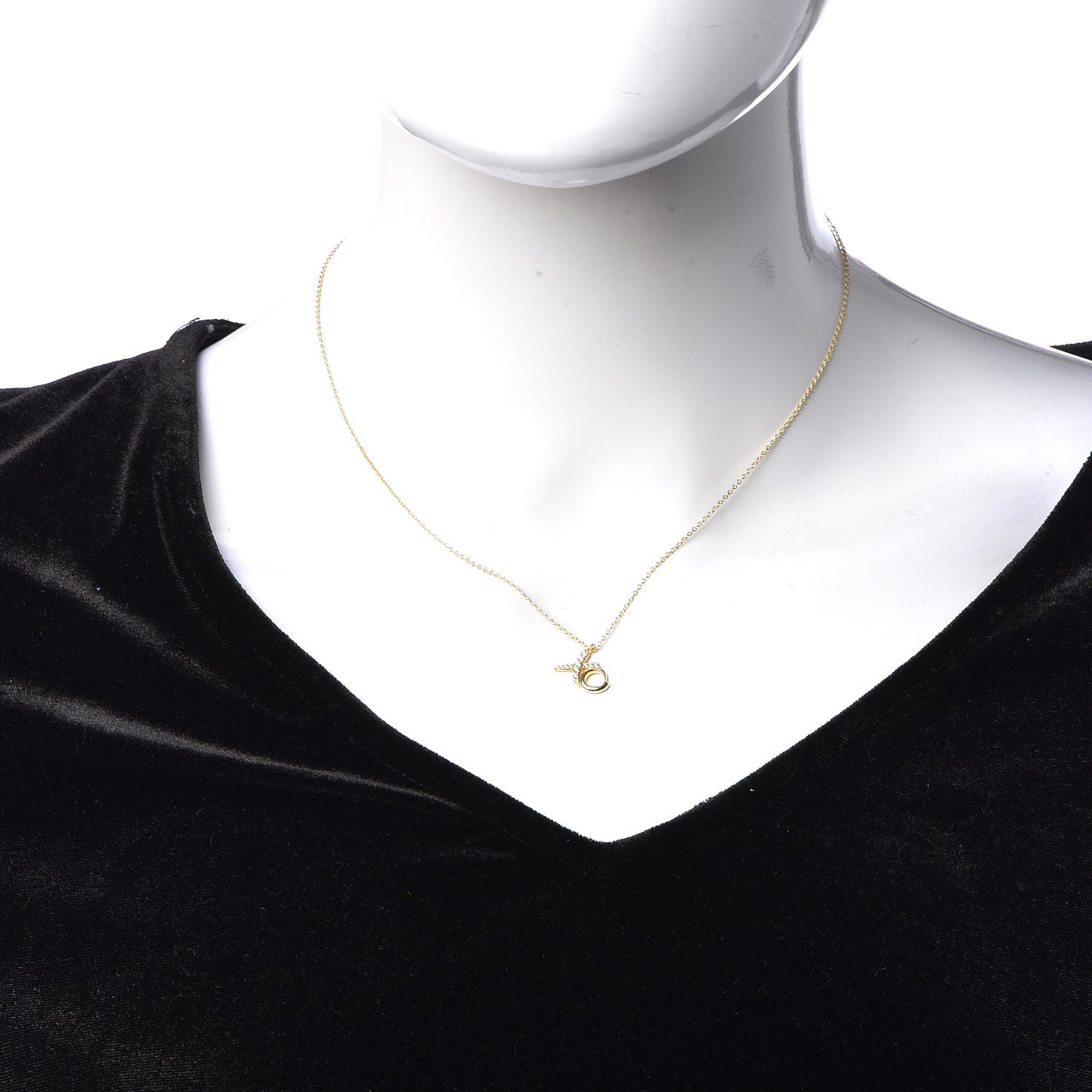 18K Yellow Gold Diamond Paloma Picasso Love & Kisses Pendant Necklace
