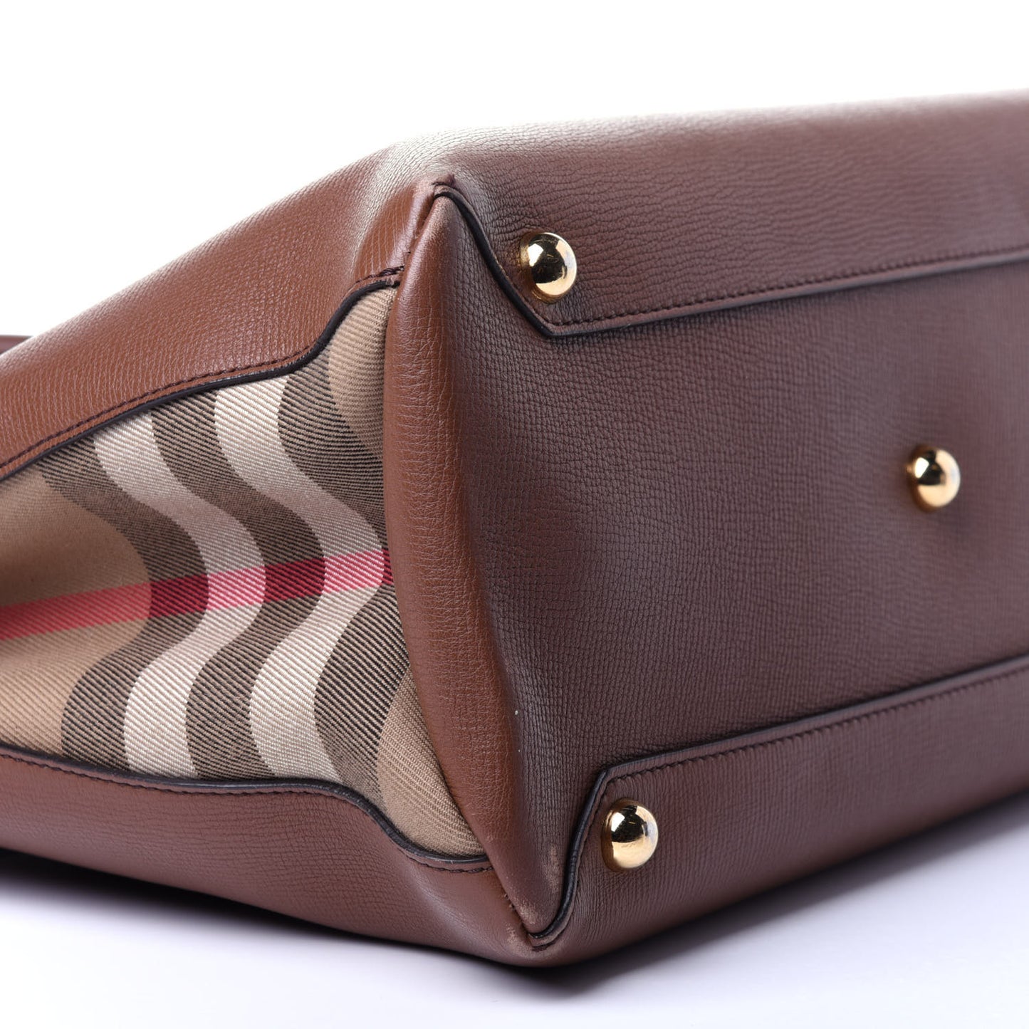 Grainy Calfskin House Check Medium Banner Tote Tan