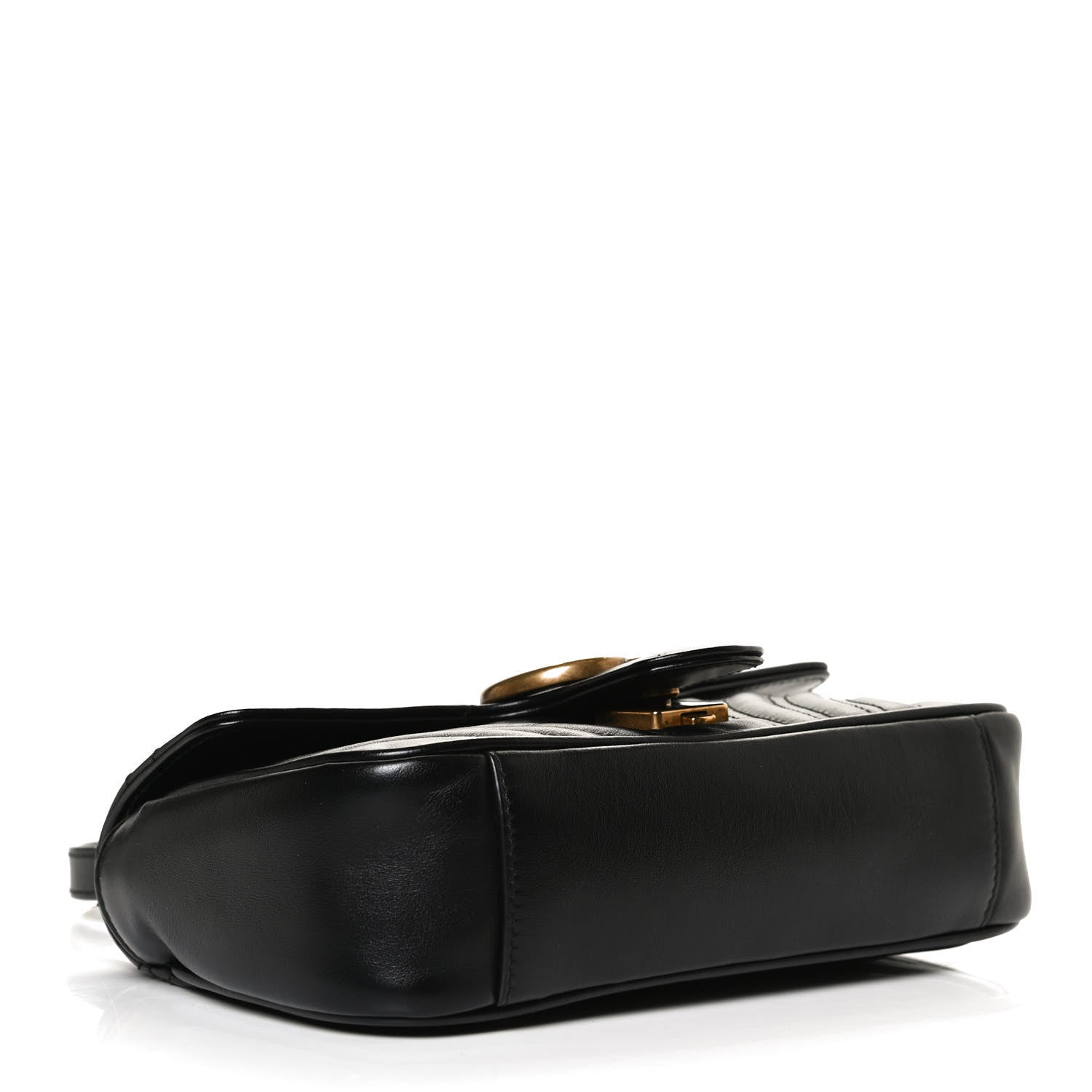 Gucci Calfskin Matelasse Mini GG Marmont Shoulder Bag Black 4 of 14