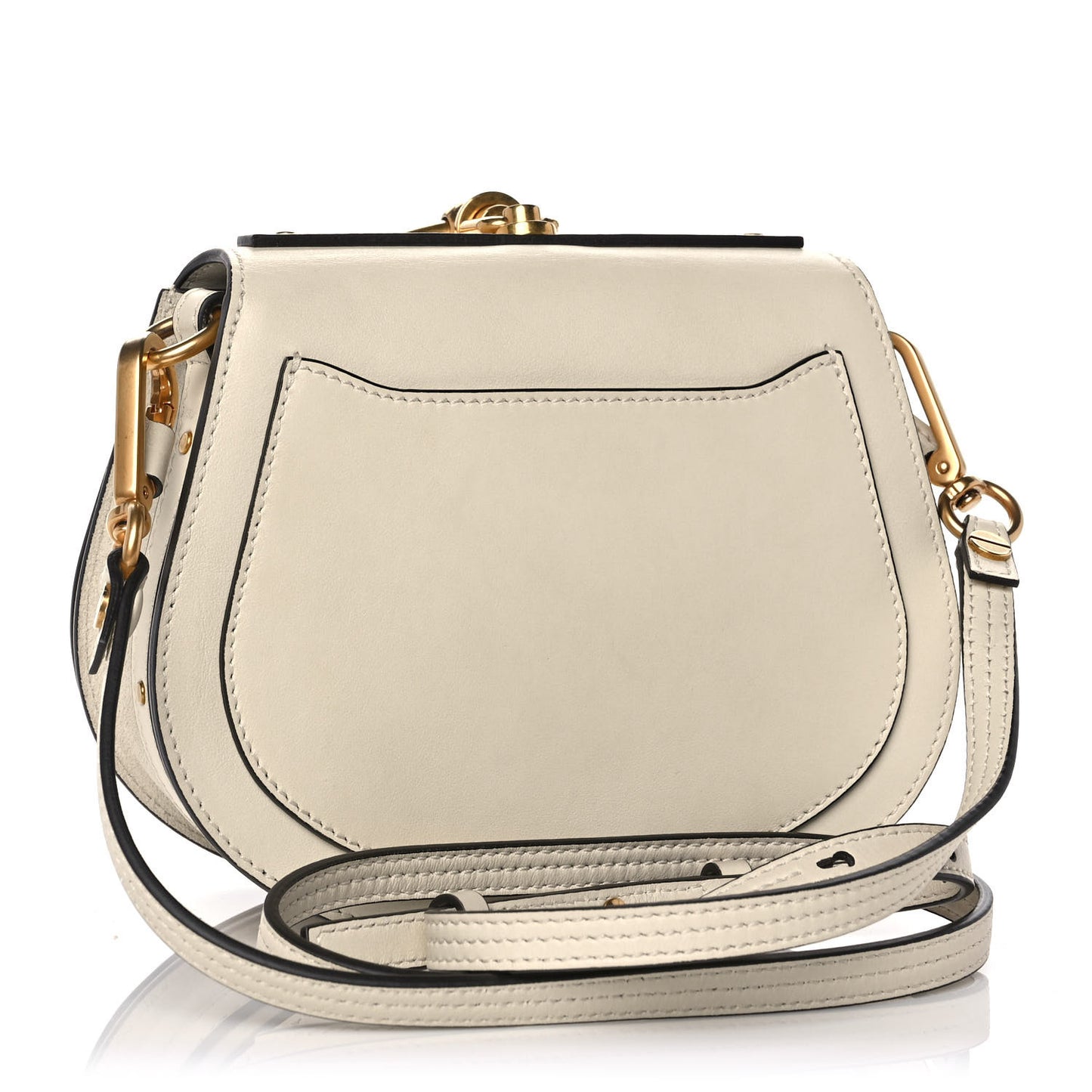 Calfskin Suede Small Nile Bracelet Bag Off White