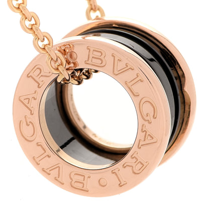 Bulgari 18K Rose Gold Black Ceramic B.Zero1 Pendant Necklace 4 of 8