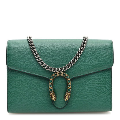 Gucci Calfskin Mini Dionysus Chain Wallet Emerald 1 of 8