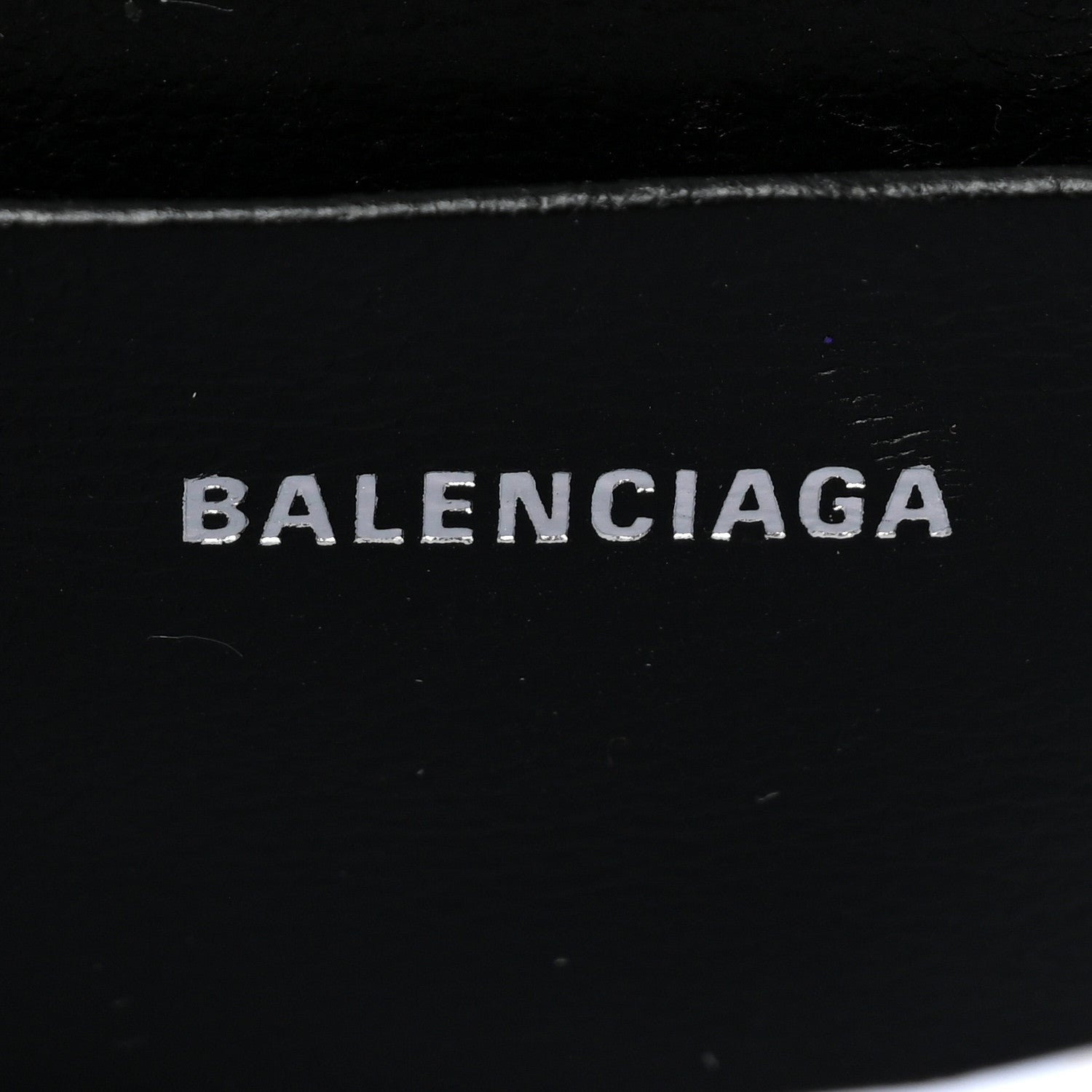 Balenciaga Metallic Calfskin Crocodile Embossed Hourglass Top Handle Bag Mini Silver 5 of 7