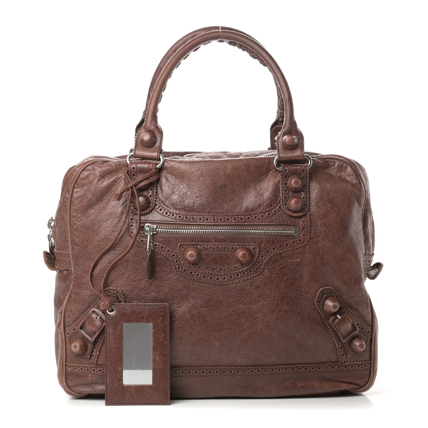 Agneau Giant Brogues Hardware Office Tote Chocolate Brown