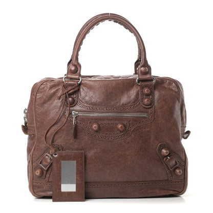 Balenciaga Agneau Giant Brogues Hardware Office Tote Chocolate Brown 1 of 14